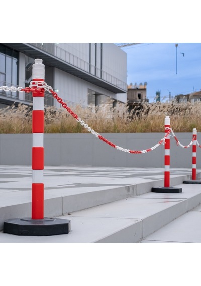 Trafik Zinciri Kırmızı Beyaz Plastik 8mm