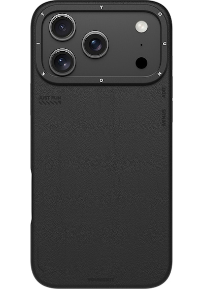 Apple Uyumlu iPhone 17 Pro Max Kılıf M-safeli Basit Mat Deri Desenli Youngkit Tech Fashion Serisi Kapak Siyah Siyah