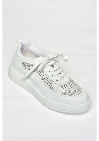 Fox Shoes S274048509 Beyaz Taşlı Kadın Spor Ayakkabı Sneakers Beyaz