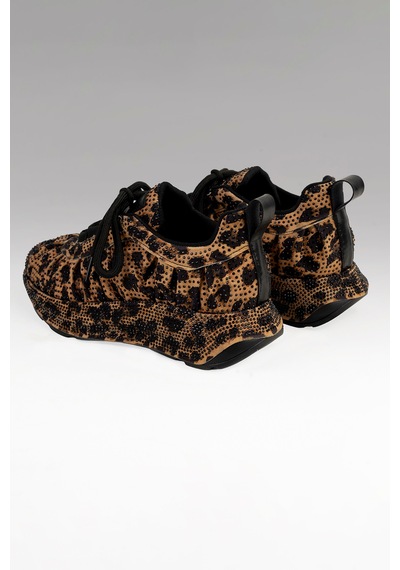 Tw Tonny White New York-119 Taşlı Spor Ayakkabı Leopar