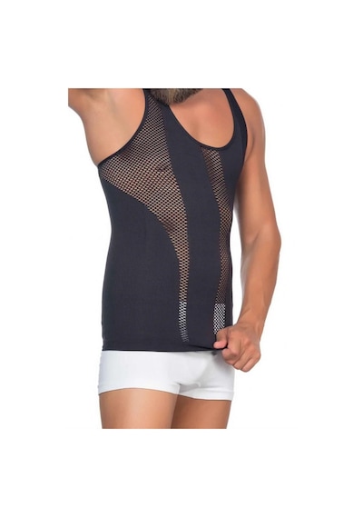 Giyimin Adresi Siyah Fileli Erkek Korse Atlet