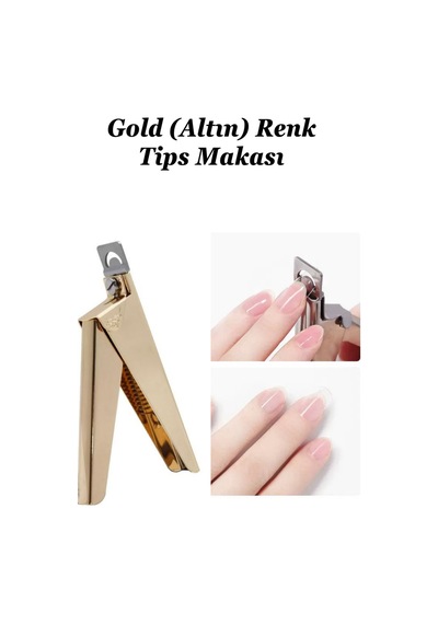 Çelik Tips Makası - Protez Tırnak Tips Kesme Makası - Takma Tırnak Makası Altın