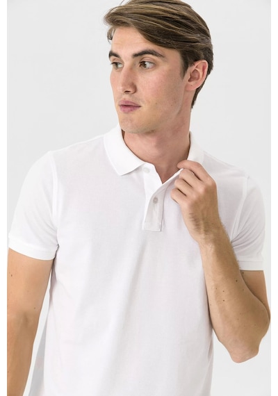 Farm Animals Polo Yaka Penguen Nakış Detaylı Erkek T-shirt Beyaz