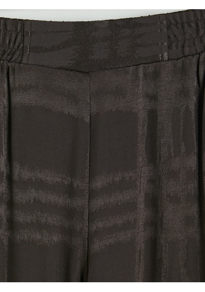 Lcw Everyday Kahverengi Loose Fit Ekose Kadın Pantolon