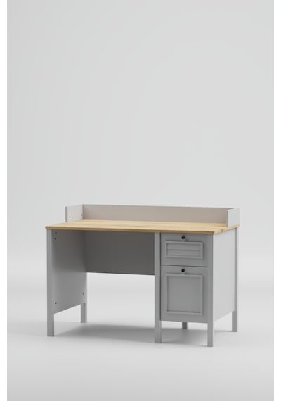 Taiga Çekmeceli Çalışma Masası 120x87x65 Cm Buz Gri - Retro Tasarım Antrasit