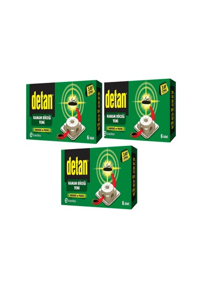 Detan Hamam Böceği Yemi 6'lı X 3 Adet