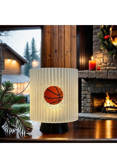 Gece Lambası -basketbol Dekoratif Lamba, Genç Oda, Özel Hediye Çok Rekli - Beyaz