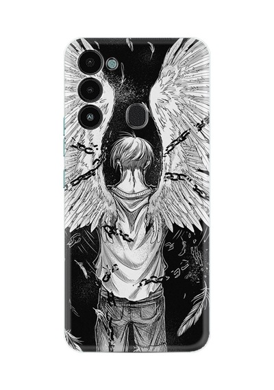 Tecno Spark 8c Uyumlu Kılıf Resimli Desenli Silikon Platinium Series Angel 1883