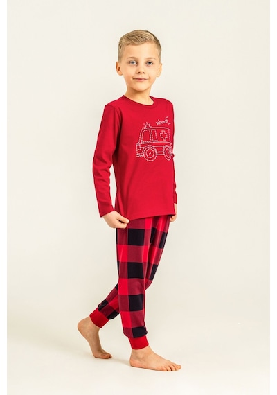 Rolypoly Erkek Çocuk Whoosh Ambulance Kırmızı Uzun Kol Pijama Takım Rp3871-c-v1 Rp3871-c-v1