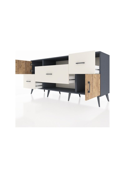 Hyperion Konsol 2 Raflı 3 Çekmeceli 2 Kapaklı 176x44x83 Antrasit-çam/aytaşı Çam/aytaşı Hyperion Konsol 2 Raflı 3 Çekmeceli 2 Kapaklı 176x44x83 Antrasit-çam/aytaşı Çam/aytaşı