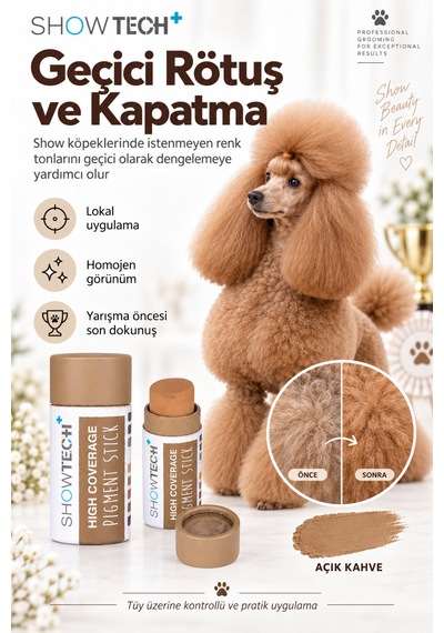 Showtech Colour-ıt El Yapımı Pigment Toz Geçici Köpek Tüy Boyası Açık Kahve
