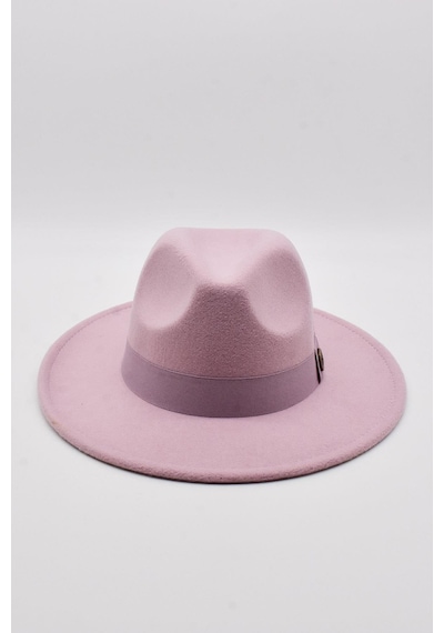 Külah Kadın Lila Fedora Şapka Kovboy Stili Panama Fötr Şapka - Tek Beden Lila