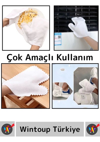 Wintoup Premium Dayanıklı Yüksek Kaliteli Mikrofiber Temizlik Toz Alma Eldiveni 20'li
