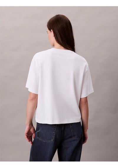 Calvin Klein Jeans Kısa Kollu 2 Renkli 3d Nakışlı Logolu Kadın T-shirt Lv047d205g-yaa Beyaz Calvin Klein Jeans Kısa Kollu 2 Renkli 3d Nakışlı Logolu Kadın T-shirt Lv047d205g-yaa Beyaz