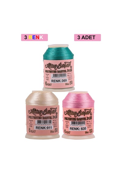 3 Adet Altınbaşak Oya Ve Dantel İpi 20 Gr - Royaleks - No: 911 -