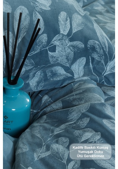 Elart Stella Comfort Uyku Seti Yatak Örtüsü Çift Kişilik 3 Parça 220x240 Cm Mavi Mavi