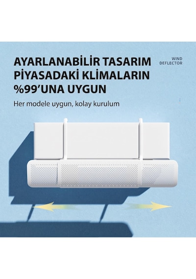 Ayarlanabilir Split Tipi Klima Hava Yönlendirici Filtre 57-96 Cm, Klima Siperliği, Çarpma Önley