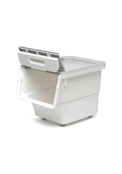 Motek Tekerlekli Patateslik Soğanlık Oyuncak Kutusu Patateslik Soğanlık Sepeti 2x12lt Beyaz+gri Diğer