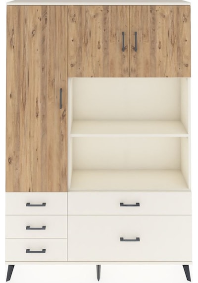 Arges Dolap 7 Raflı 5 Çekmeceli 3 Kapaklı 132x30x195 Aytaşı-ç... Aytaşı