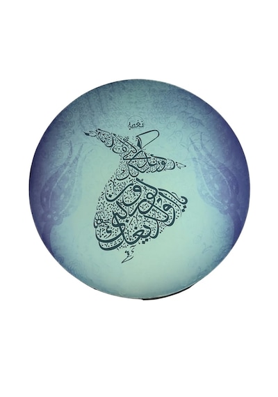 Erbane Bendir - İran Arbani Üst Kalite Mavi Mevlana Desenli 55cm
