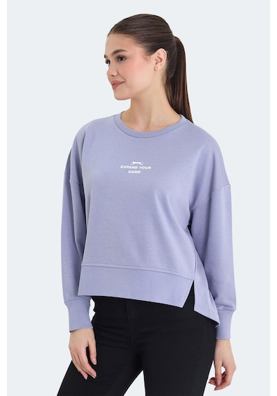 Slazenger Vıtal 2 Li Set Kadın Oversıze Lila - Siyah Sweatshirt Lila - Siyah