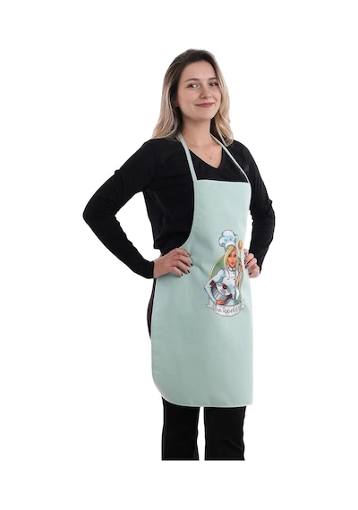 Siyah Chef İkili Paket Leke Tutmaz Kumaş Mutfak Önlüğü Seti Yeşil