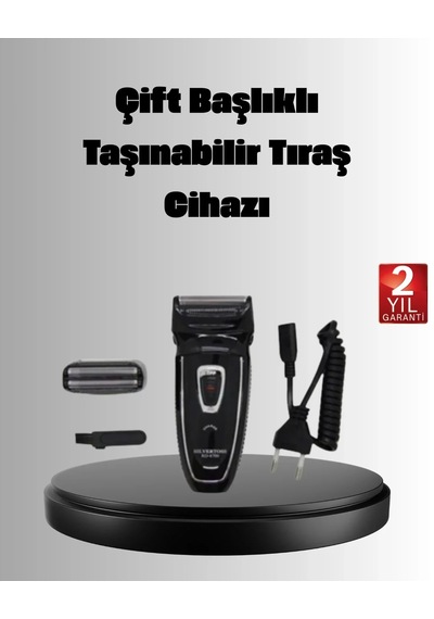 Lb Şarjlı Kablosuz Tıraş Makinesi Çift Başlık Kuru Tıraş Ergonomik Taşınabilir