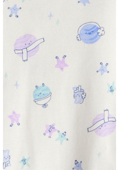 Kız Çocuk Ekru Pijama Set Ekru