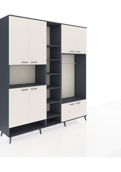 Hyperion Dolap 18 Raflı 8 Kapaklı Tek Askılı 220x44x243 Antrasit-aytaşı/antrasit Aytası/antrasıt Hyperion Dolap 18 Raflı 8 Kapaklı Tek Askılı 220x44x243 Antrasit-aytaşı/antrasit Aytası/antrasıt