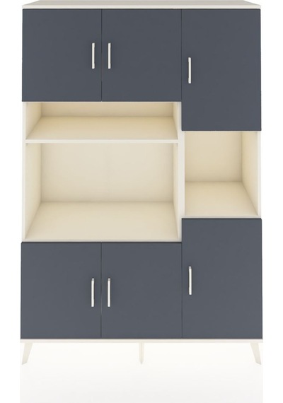 Hyperion Dolap 9 Raflı 6 Kapaklı 132x44x195 Aytaşı-antrasit/a... Aytaşı