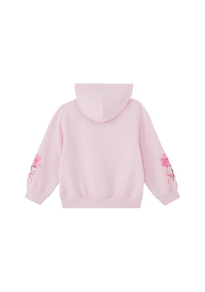 Monnalisa Çiçek Desenli Kapüşonlu Sweatshirt Pembe