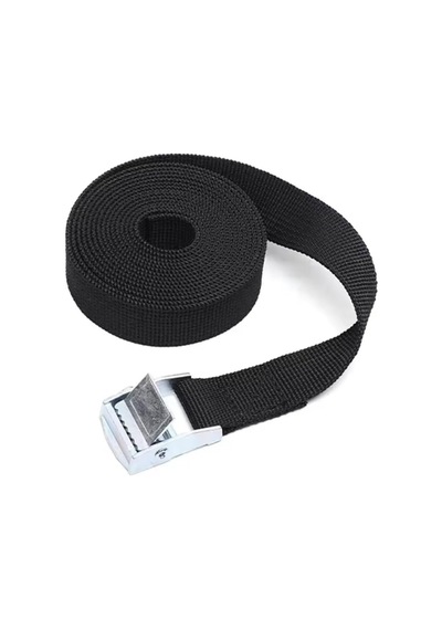Siyah Polyester Bağlama Kayışı, Ayarlanabilir Metal Sabitleme Aparatlı, 1,5 Metre Uzunluk, 2,5 Cm Genişlik, Koli,