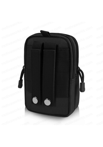 Motiva 18cm Taktik Modüler Mini Siyah Göğüs Telefon Molle Çantası