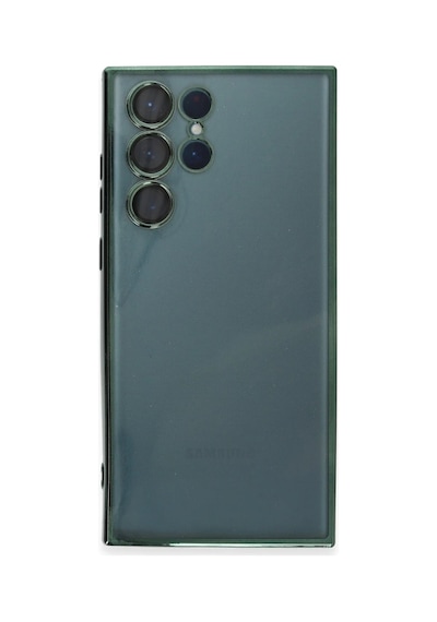 Samsung Uyumlu  Galaxy S22 Ultra Kılıf Razer Lensli Silikon - Yeşil 0.2M-Çok Renkli