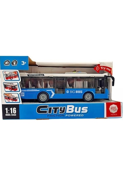 Ctoys Ses Ve Işıklı Oyuncak Şehir Otobüsü A1119-13 Mavi