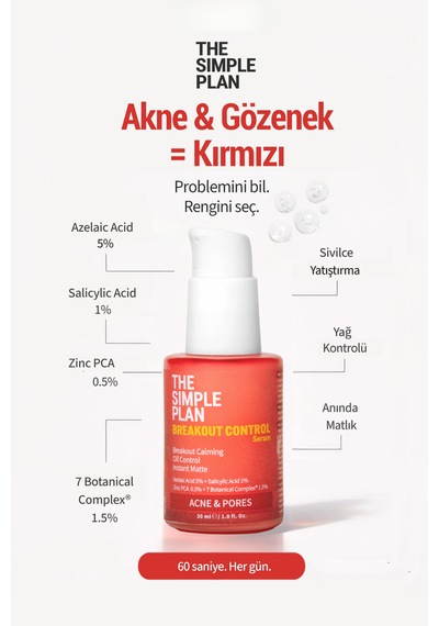 The Simple Plan Breakout Control & Gözenek Bakım Seti - Serum + Temizleyici Uyku Maskesi Hediyeli 2'li
