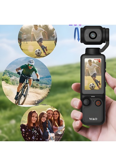 Taşınabilir Vlogging Kamerası, 2.5k Video, 66mp Fotoğraf, 180 Döndürülebilir Lens, 16x Zoom, 1.9 İnç Ekran