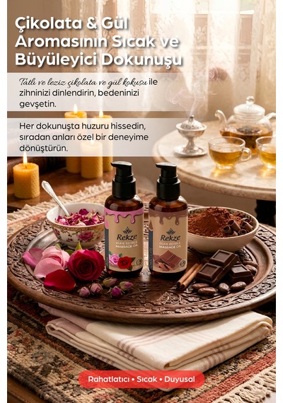 Çikolata Ve Gül Aromalı Masaj Yağı 100 Ml Romantik, Etkili, Aromaterapi Deneyimi - 744978226