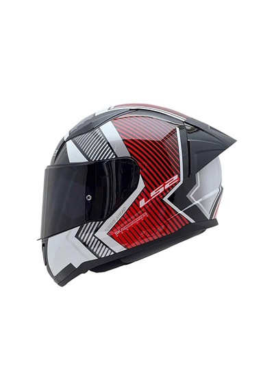 Ls2 Rapid 2 Extra Full Face Motosiklet Kaskı Siyah Vizörlü Beyaz - Kırmızı