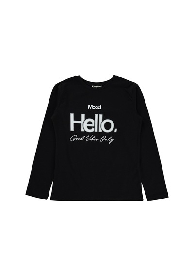 Civil Girls Hello Baskılı 10-13 Yaş Sweatshirt Km - Siyah