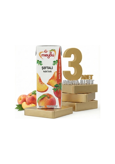 Meysu Nektar Şeftali 3x200 Ml