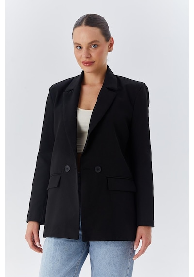Mixray 4139 Kadın Oversize Blazer Ceket Siyah
