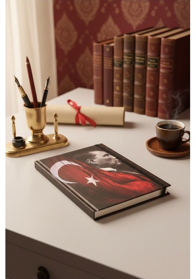 Atatürk Tarihsiz Ajanda Kuşe Kapak Bordo 1 Adet Atatürk Modalist Çizgili Defter Lastikli 14x20 Cm Günlük Planlayıcı