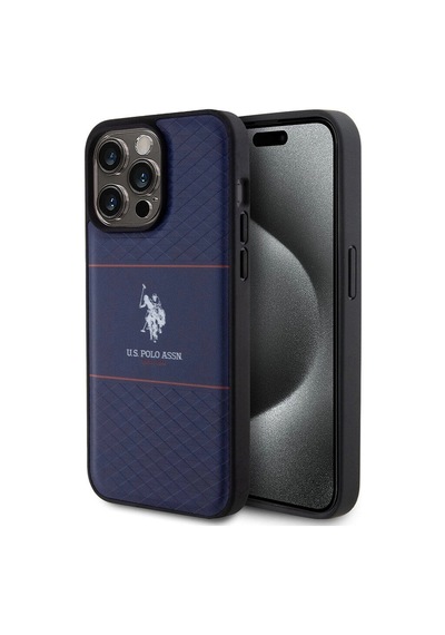 Apple iPhone Uyumlu 15 Pro Max Kılıf U.s. Polo Assn.  Lisanslı Deri Şeritli Logo Dizayn Kapak