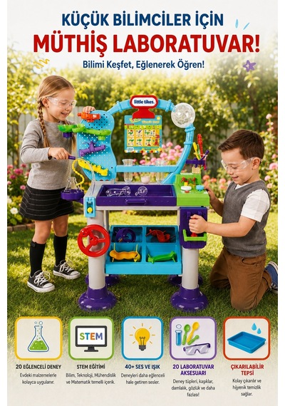 Little Tikes Müthiş Laboratuvar Stem Eğitici Deney Seti Sesli Işıklı Çocuk Oyuncağı +3 Yaş