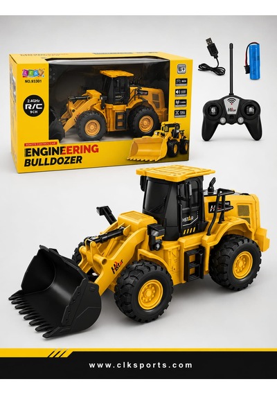 C Toys Uzaktan Kumandalı Buldozer Ekskavatör - Kutu Ölçüsü: 44.5 Cm , 2.4g , 1:16 Ölçekli , Şarjlı