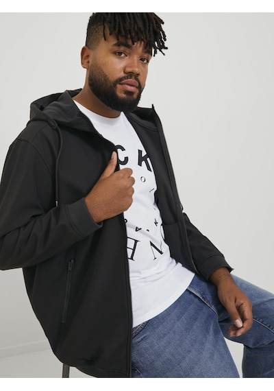 Jack & Jones Büyük Beden Kapüşonlu Ceket - Basic - 12236331 Black Siyah