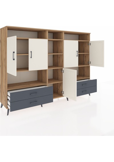 Hyperion Dolap 12 Raflı 4 Çekmeceli 5 Kapaklı 220x44x163 Çam-ayta Çam-aytaşı/antrasit Hyperion Dolap 12 Raflı 4 Çekmeceli 5 Kapaklı 220x44x163 Çam-ayta Çam-aytaşı/antrasit