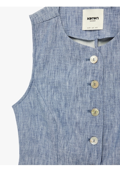 Koton Regular Fit Düğmeli Bisiklet Yaka Kolsuz Yelek Lacivert 6sak20103uw Lacivert