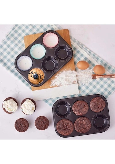 Guardini Gardenıa 6lı Muffin Kek Kalıbı Kağıtlı 27x18,5 Cm 06689907 Siyah